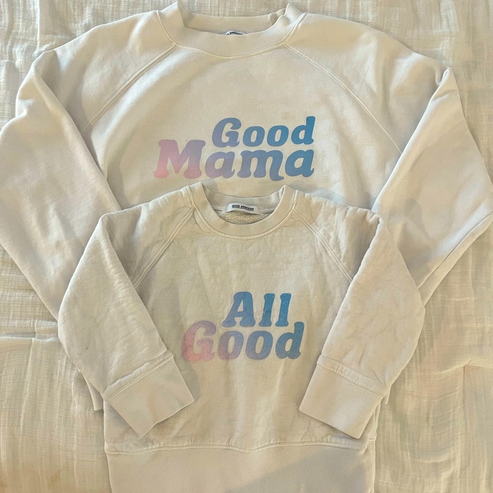 Good American Good Mama & All Good mommy & daughter matching sweatshirt